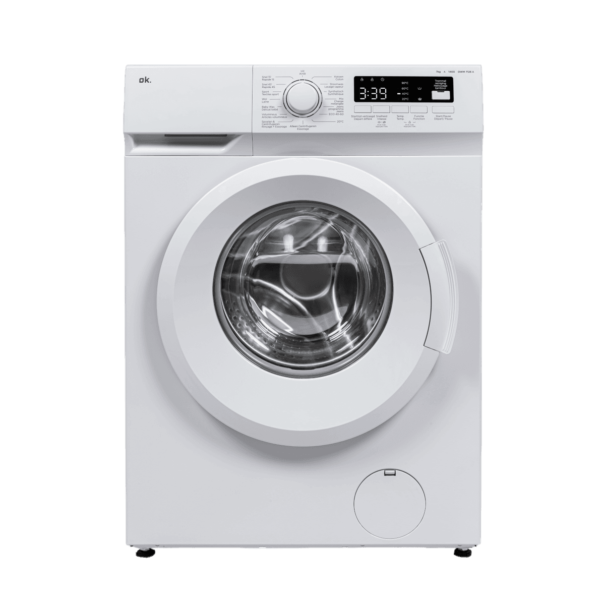 OK. WM 7126 - Wasmachine Voorlader - 7 kg - 1400 rpm - 76 dB — afbeelding 1