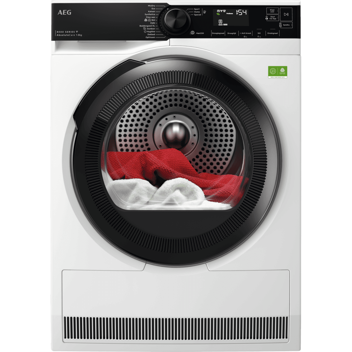 AEG TR868MB4B - Warmtepompdroger - 8 kg - 63 dB - Energielabel B Warmtepompdroger — afbeelding 1