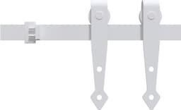 vidaXL - Ophangset - voor - minischuifdeur - 122 - cm - koolstofstaal - wit — thumbnail 4