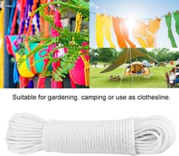 Nylon Waslijn - Droog Touw - Buiten Drogen - UV Bestendig - 20 Meter - Wit — thumbnail 4