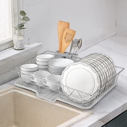 Drainer voor Borden, Bekers en Bestek - Droogrek voor Keuken, Afvoerbak voor Vaat, 48x30x11cm — thumbnail 5