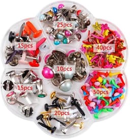 Dailygoods- Patroonklemmen 100 stuks - Mini Ronde Klemmen - Bevestigingsset - Kleurrijke Sluitklemmen - Lichtgewicht Metaal - Voor Knutselen/Scrapbooking - Brads — thumbnail 2