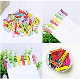Houten Clips Punaises - Creatieve Spelden - Foto's Bevestigen - Combinatie Ontwerp - 50 Stuks - Multicolor — thumbnail 4