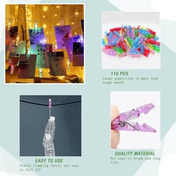 Dailygoods- Foto Clips 110 Stuks - Mini Plastic Knijpers - Gekleurde Knijpers - Creatieve DIY Decoratie - Stevige Veerstructuur - Kwaliteitsmateriaal — thumbnail 5