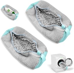 Schoen Wasmachine Tas - Schoen Schoonmaak - Schoenen Wassen - Beschermt Machine - 2 Stuks - Grijs — thumbnail 1