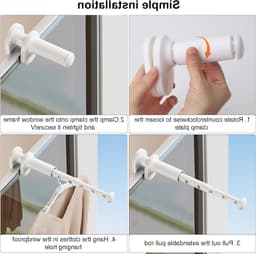 Compact Uitschuifbaar Wasrek - Draagbaar en Ruimtebesparend voor 7 Kledingstukken - Voor Hotel, Camping, Balkon en Thuis — thumbnail 4