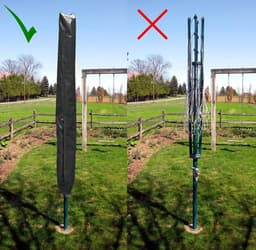 Waterdichte en UV-bestendige beschermhoes voor droogmolens - Weerbestendige tarpaulin in donkergroen, 168 x 30 x 30 cm, ideaal voor buitengebruik en bescherming tegen stof — thumbnail 5