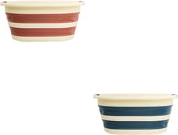 5Five Wasmand - 2x - 21L - blauw - PP - opvouwbaar - 39 x 39 x 53 cm - flexibel — thumbnail 5