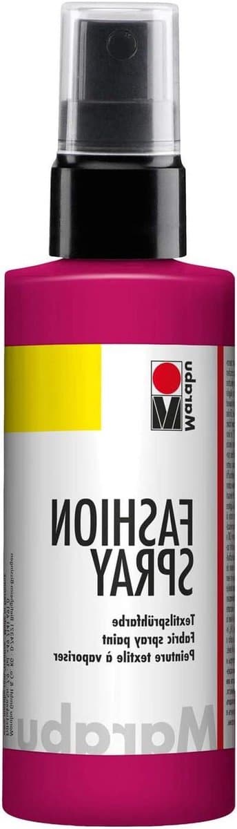 Marabu 17190050005 - Fashion Spray Raspberry 100 ml, Textile Spray Paint, with Pump Spray for Light Textiles, Soft Grip, Easy Attachment, Washable up to 40 °C, Great Effects on Fabric — afbeelding 1
