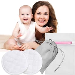 Set van 10 Herbruikbare Borstvoeding Inleggers van Biologisch Bamboe met Waszak - Hypoallergene Inleggers voor Borstvoeding en Ondersteunende Beha's — thumbnail 2
