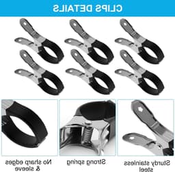 Grote RVS Kledingknijpers - 12 Stuks Towel Clips voor Strandstoelen, Handdoeken en Wasgoed, Duurzame en Roestvrije Klemmen — thumbnail 5