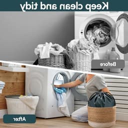 Grote Waterdichte Reiswaszakken, 2-Pack Vouwbare Waszakken met Trekkoord, Ideaal voor Kamperen en Studentenhuis, 36 x 24 Inch — thumbnail 5