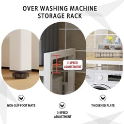Wasruimte Organizer - Waskast - Wasapparaten Opslag - Verstelbaar Ontwerp - 73x63x105 cm - Zwart — thumbnail 2