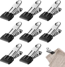 Dailygoods- Wasknijpers Roestvrij Staal - Set van 8 - Antislip Uiteinden - Robuuste Klemmen - Multifunctioneel - Vlekvrij Gebruik - Wasknijper — thumbnail 1