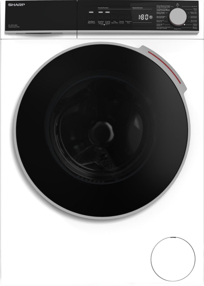 Sharp ESND914WDBE - Was-droogcombinatie - 9 kg wassen - 6 kg drogen - energieklasse A/D - WIT — afbeelding 1