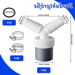 Dubbele Y-adapter voor afvoer met slangklem, aansluitingen van 18-24 mm en 40 mm buis, ideaal voor vaatwasser, wasmachine en droger (3 stuks) — thumbnail 5