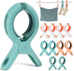 Golden crown - Strandhanddoekclips - Winddichte handdoekknijpers - Grote grip - Wit, Roze, Groen - Antislip clips - Voor strand en zwembad - 10 stuks — thumbnail 1