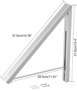 Cosensi- Vouwen Hanger Ruimtebesparend - Intrekbare Muur Houder - Kledinghanger Antislip - Ideaal voor Kleine Ruimtes - Tot 27 kg Belastbaar - Eenvoudig Opvouwbaar - Muurhanger — thumbnail 4