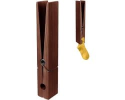Gigantische Houten Wasknijpers - Grote Kledingclips - Handdoeken Ophangen - Wandvriendelijk Ontwerp - 30 cm - Bruin