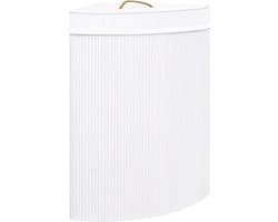 vidaXL - Hoekwasmand - 60 - L - bamboe - wit