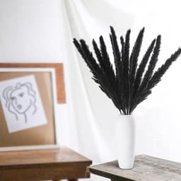 Gedroogde bloemen, 30 stuks, natuurlijke gedroogde bloemen, 44 cm, gedroogde bloemen, pampasgras, decoratie, zwarte riet, gedroogde pampasgrasveren voor bloemendecoratie — thumbnail 1