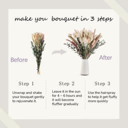 Gedroogde Bloemen Deco DIY Vaas voor Pampas Gras Gedroogd Boeket, Ideaal voor Boho Woonkamer Slaapkamer en Vazen Deco (85 stuks) — thumbnail 5