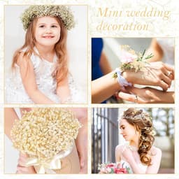 Gedroogde sluierkruid, 15 cm, droogbloemen, sluierkruit, droogbloemen om te knutselen, droogbloemenboeket, droogbloemen, decoratie voor doe-het-zelf, bruiloftsdecoratie, bruidsboeketten, wooncultuur — thumbnail 5