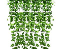 12 Rattani Ivy Striscianti Impermeabili e Resistenti ai Raggi UV Adatti a Case Interne ed Ester Matrimoni Vaste Decorazioni da Giardino Foglie finte per decorazioni