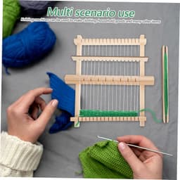 1set Houten Weefraam Draagbare Weefmachine Voor Beginners Handgemaakt Weefgereedschap Voor Creatieve Weefsels Ambachten Geschikt Voor Jongeren Volwassenen — thumbnail 3