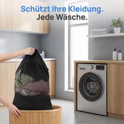 Waszakken met trekkoord, wasnet voor wasmachine voor ondergoed, beha, overhemd, kleding, beddengoed, pluche dieren (zwart, 70 x 90 cm) — thumbnail 3