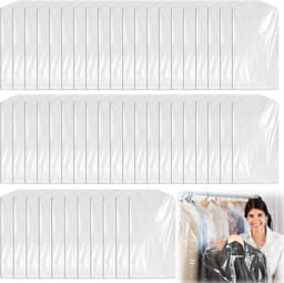 50 stuks, doorzichtige kunststof kledingzak, stofdicht, opbergtas, kledingzak, pak voor pakken, jurken, colberts, overhemden (60 x 100 cm) — thumbnail 1