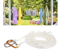 Waslijn voor buiten en binnen, 6 m, winddichte nylon waslijn