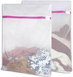 Waszakken voor de wasmachine - 2 stuks - Roze ritssluiting - 50 x 60 cm — thumbnail 1