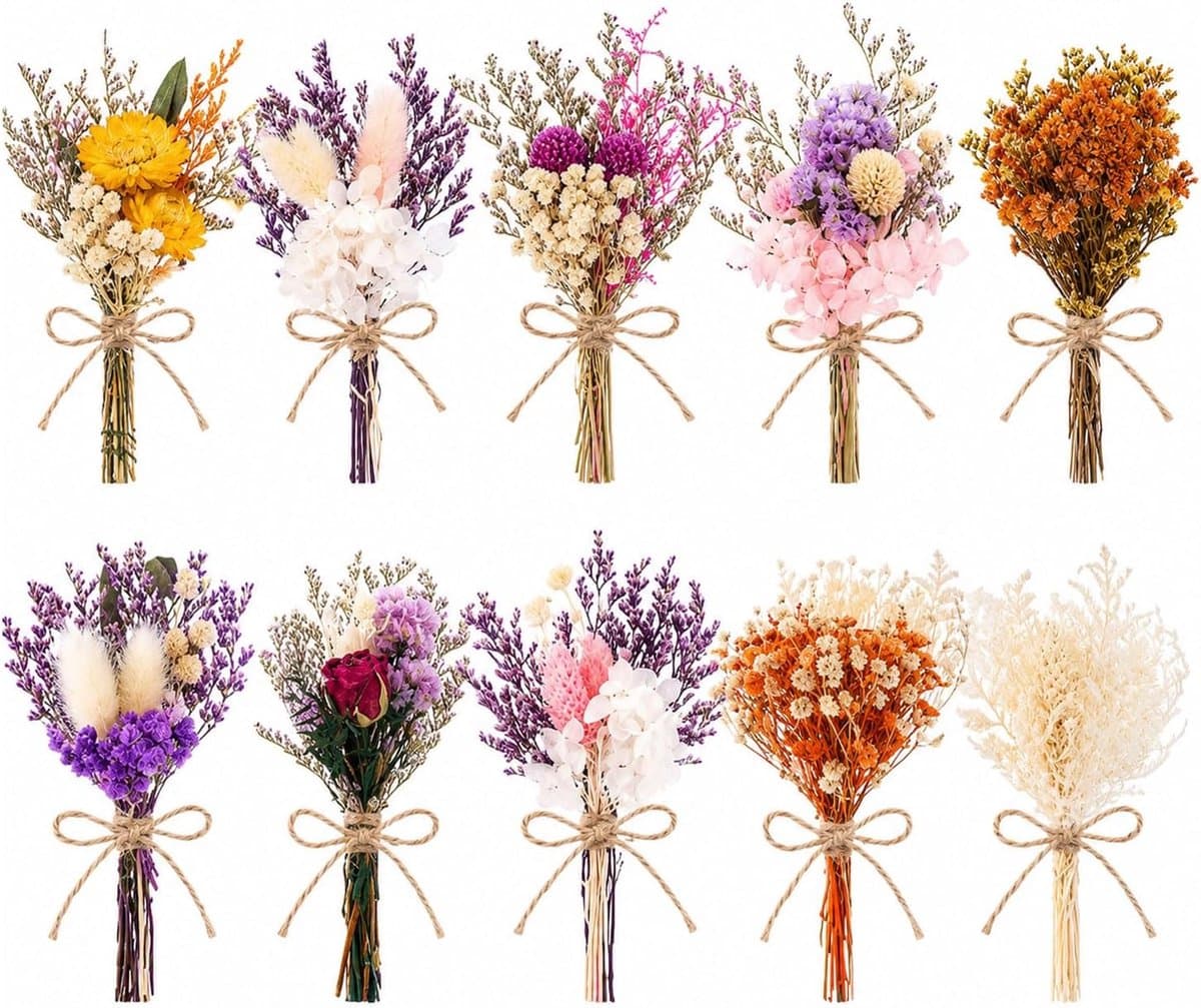10 stuks charmant droogbloemenboeket kleine wilde bloemdecor — afbeelding 1