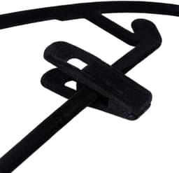 20 stuks antislip fluwelen hangerclips, gevlokte kledingclips voor slanke hangers, sterke grip, handdoek, jas, broek, rok, organizer, zwart — thumbnail 4