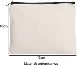 Zipper Fabric Bags - Set van 10 Lege Canvas Tassen voor Creatieve Projecten en Organisatie - 13x10cm — thumbnail 4