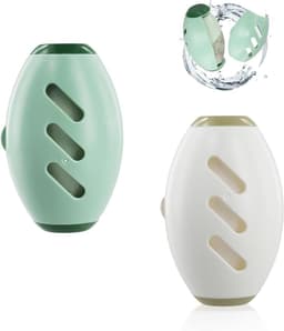 Herbruikbare pluisrollers - 2 stuks - wasbaar - voor kleding, broeken, bank - lichtgroen en wit — thumbnail 1