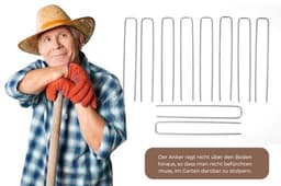 100x Grondankers van Staal - 250mm lang, 35mm breed, Ø 4mm - Grondankers voor Tuinmat, Onkruidmat, Omheining en Kamperen - Stalen Grondspijkers — thumbnail 2
