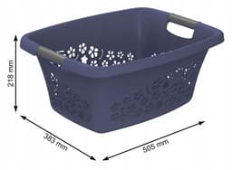 Wasmand 25L met bloemenprint - Markless — thumbnail 5