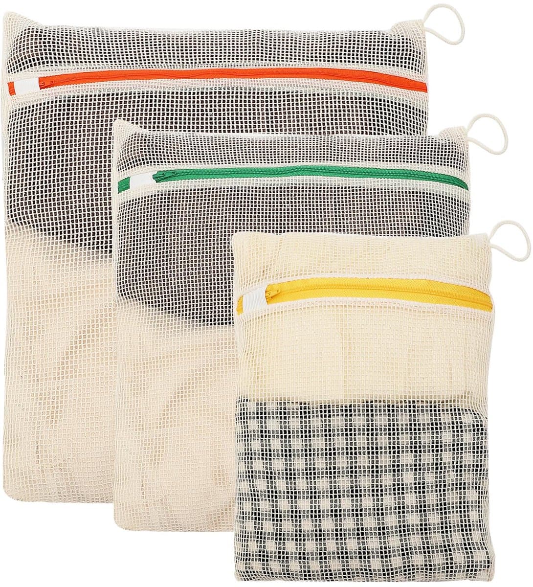 IMPERATORIS® Waszakjes voor Wasmachine - Bescherming voor Fijne Was en Schoenen - Mesh Wasnet met Rits - Voorkomt Slijtage - Set van 3 - transparente - 30x20 cm, 40x30 cm en 50x40 cm — afbeelding 1