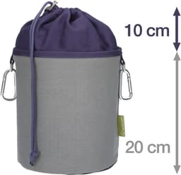 Grote canvas wasknijperzak met 2 karabijnhaken voor 200 wasknijpers – Grijs-Oxford Blauw — thumbnail 5