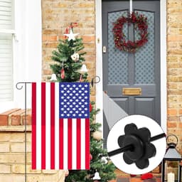 Tuinvlag Stoppers 20 stuks Bloemvormige Clips Windbestendig Kunststof Accessoires Binnen Buiten Gebruik Zwart. — thumbnail 4