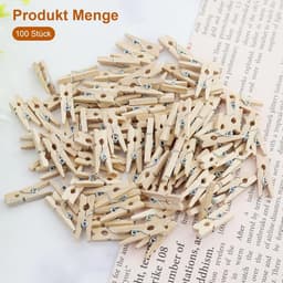100 Stuks Mini Houten Klemmetjes 2.5 cm - Decoratieve Knijpers voor Foto's en Ambachten — thumbnail 4