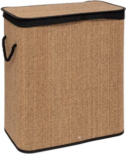 5Five Wasmand met deksel - bamboe hout - 60 Liter- naturel zwart - 41 x 30 x 50 cm — thumbnail 5