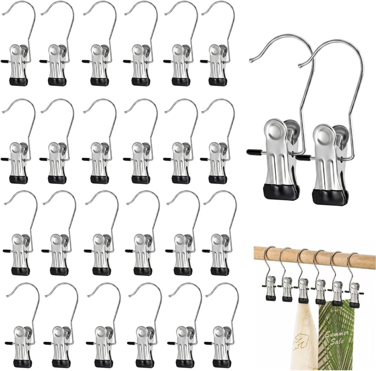 Knijphangers - Zwart - 32 stuks - 360° draaibaar - Voor Kleding — afbeelding 1