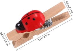 Houten Deuvels 100 Stuks - Mini-Wasknijpers - Fotoklemmen - Decoratieve Klemmen - Handgemaakt - Natuurlijk Hout — thumbnail 5