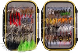 Vliegvissen Vliegen Set Vliegen Assortiment Forel Bass Vissen met Fly Box met Droge/Natte Vliegen, Nimfen, Streamers, Popper — thumbnail 1