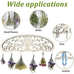 Dailygoods - Houten Kruiden Droogrek - Wandmontage met 11 Haken voor Droge Planten en Decoratie — thumbnail 3