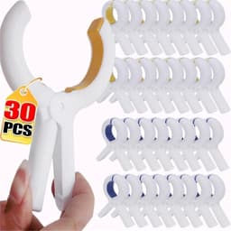 Wasknijpers Kunststof - Handdoek Klemmen - Kleding Drogen - Sterke Veerkracht - 5 Stuks - Geel — thumbnail 4