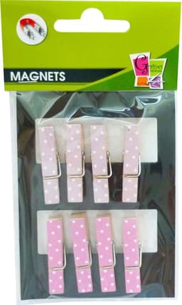 Mini Wasknijpers - Magnetische Knijpers - Decoratie Bevestigen - Met Magneet - 35 cm - Roze — thumbnail 2